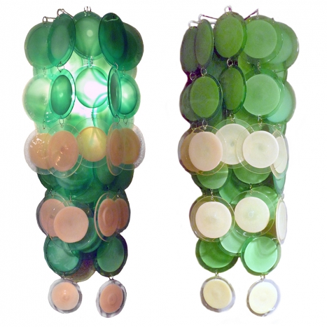 big green murano glass, wall lights