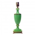 19th c. table lamp, green opaline glass