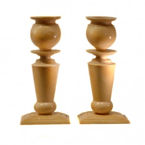 candle holders, ivory