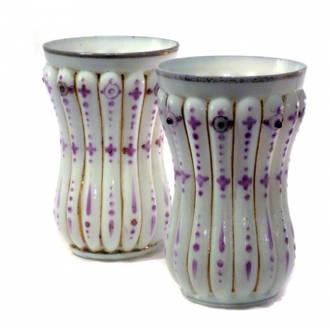 antique vases, white opaline glass