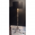 1950s french floor lamp, glass and guided metal
